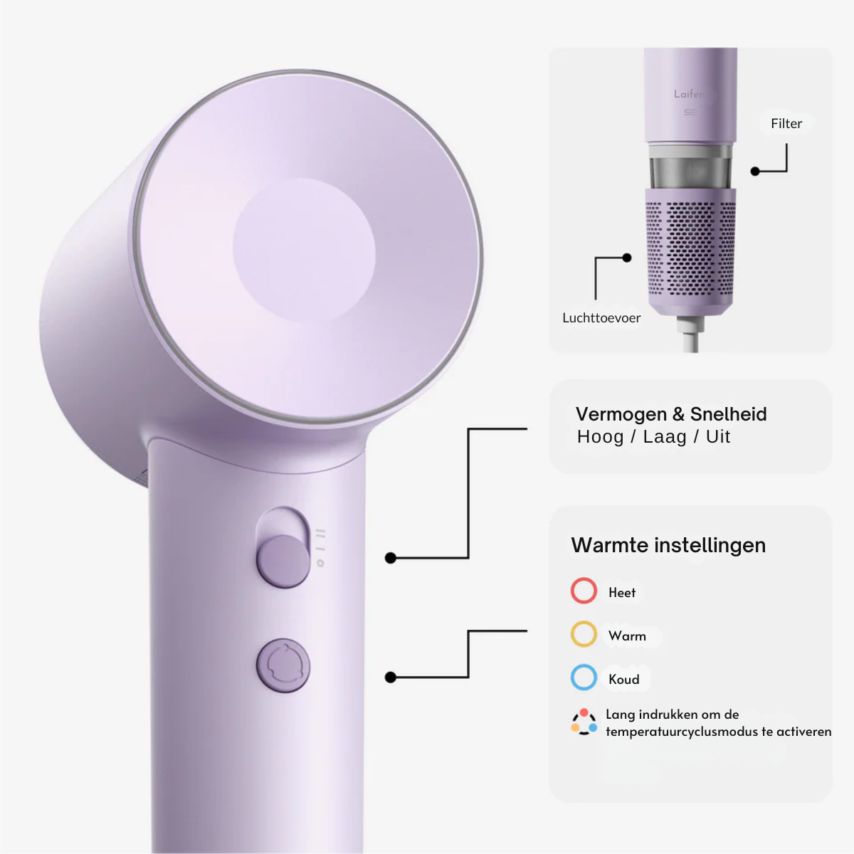 VEROMA Dry™ Haardroger Inclusief 2 Mondstukken - Zomer Deal!