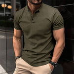 Polo shirt met henley kraag