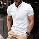 Polo shirt met henley kraag