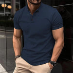 Polo shirt met henley kraag
