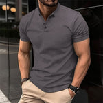Polo shirt met henley kraag