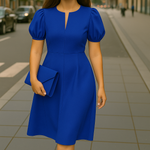 Bo™ | Elegante effen jurk met V-hals