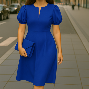 Bo™ | Elegante effen jurk met V-hals