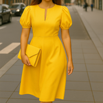 Bo™ | Elegante effen jurk met V-hals