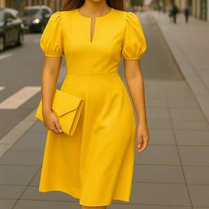 Bo™ | Elegante effen jurk met V-hals