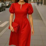 Bo™ | Elegante effen jurk met V-hals