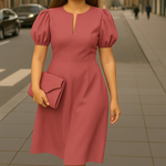 Bo™ | Elegante effen jurk met V-hals