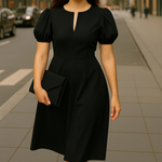 Bo™ | Elegante effen jurk met V-hals